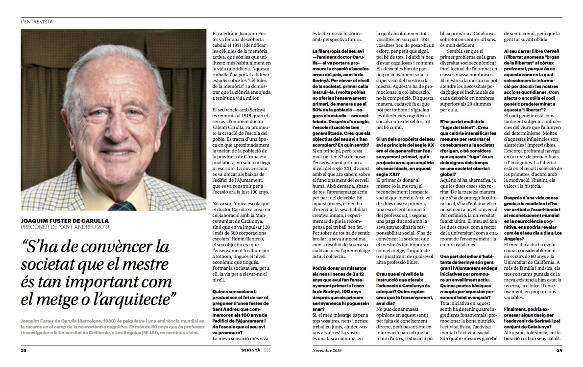 entrevista Joaquim Fuster de Carulla